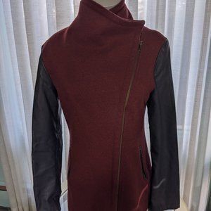 Pink Martini Mixed Media Asymmetrical Coat